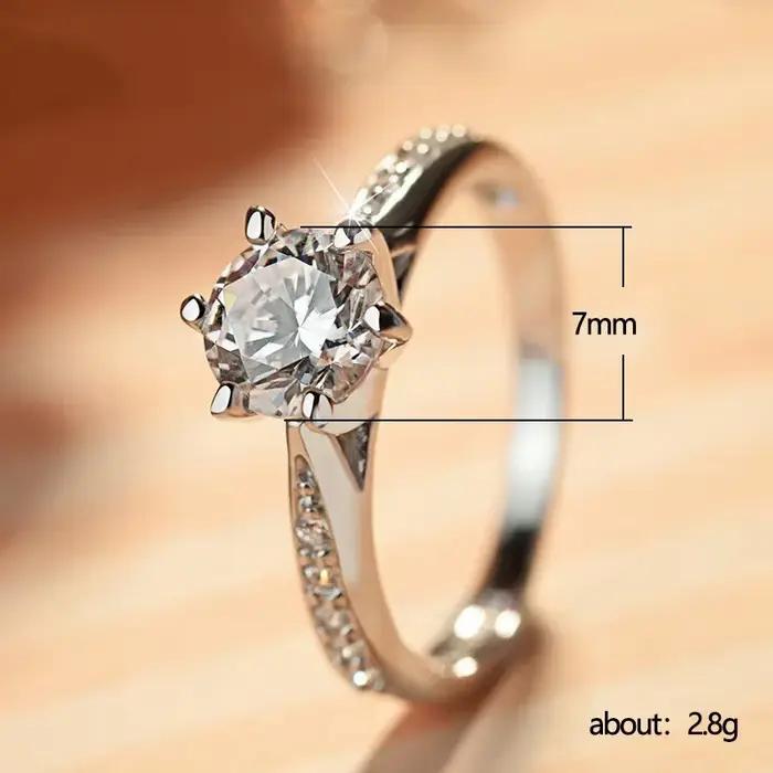 Bague classique de luxe en argent Sterling 925 pour femmes