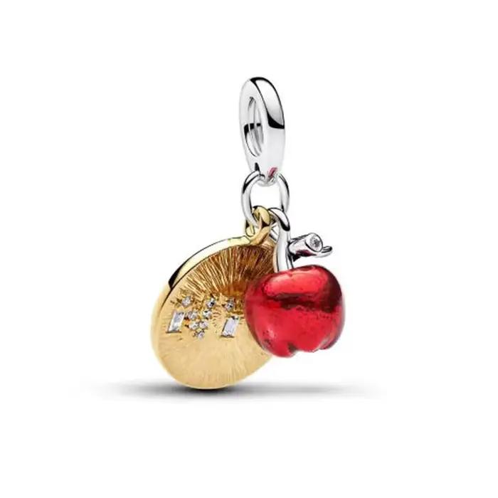 Pendentifs en argent 925 plaqué or sertis de zirconium blanc perles pour femmes occasions spéciales