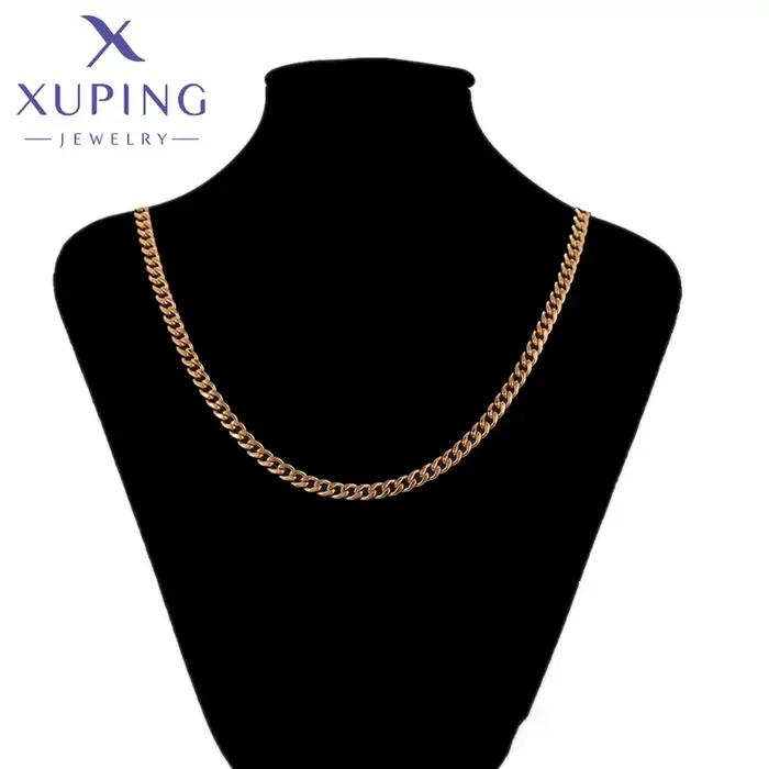 Xuping bijoux nouveauté mode 50 cm couleur or collier pour femme hommes fête de noël souhait cadeaux X000928571