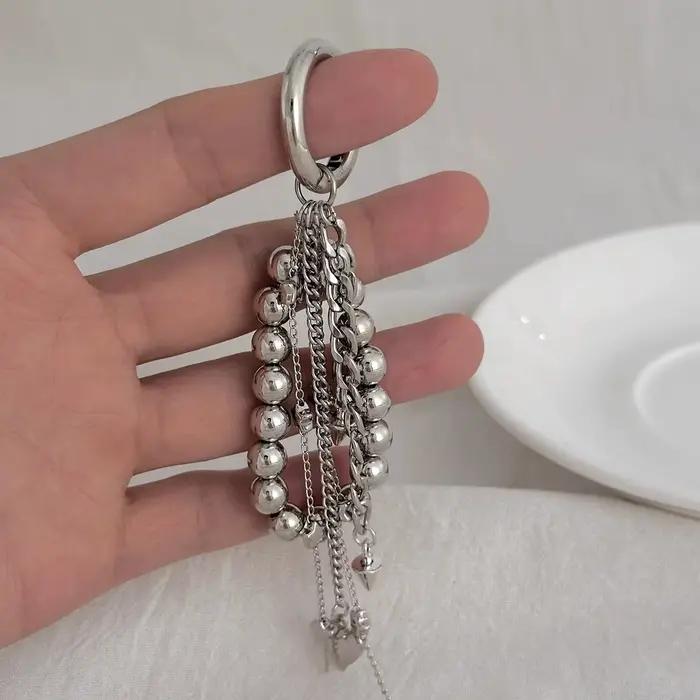 Nouveau porte-clés chaîne de perles 2025 nouveau coeur de pêche perle sac chaîne pendentif bijoux accessoires perle porte-clés cadeaux décor