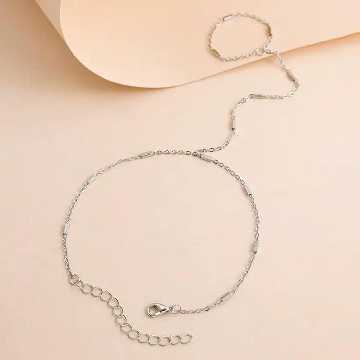 Bracelet à chaîne minuscule élégant pour femmes, bagues à maillons de couleur or, connexion de harnais à main, bijoux