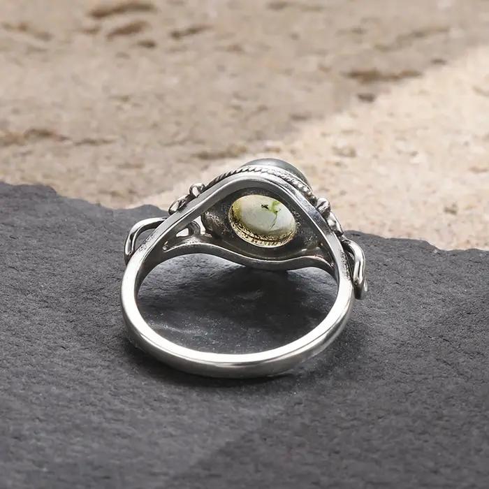Bague en argent sterling 925 avec labradorite naturelle ronde pour femmes et hommes occasions spéciales vintage élégance prestige