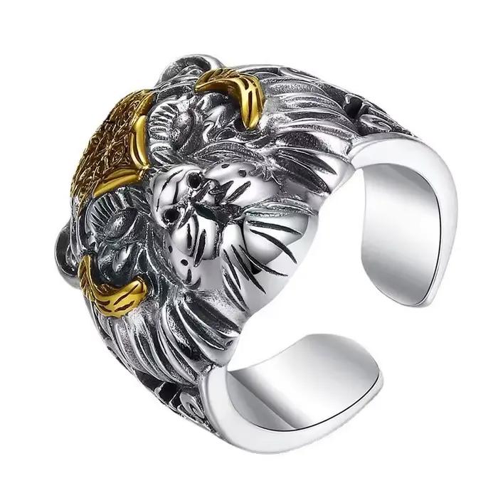 Nouvelle bague en argent sterling 925 motif tigre pour femme