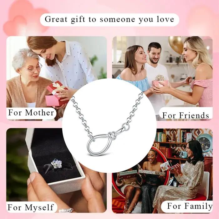Collier infini minimaliste en argent Sterling 925 pour femmes avec pendentif en zirconium occasion spéciale élégant bijou à offrir