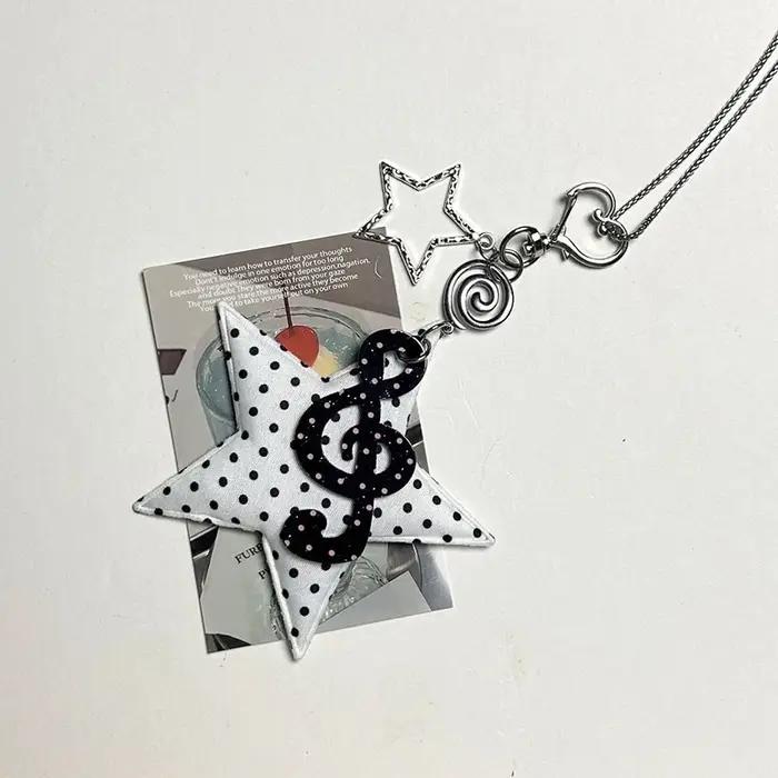 Collier avec pendentif tourbillon étoile à pois pour femmes