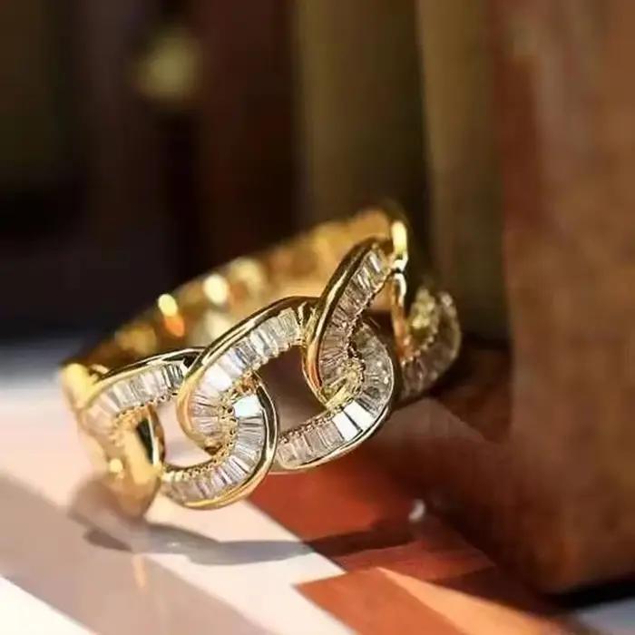Huitan – bague Design chaîne pour femmes