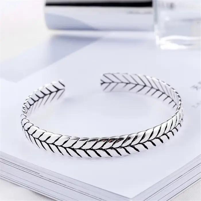 Nouveaux Bracelets Tressés Créatifs Effet Peau de Serpent en Argent Sterling 925, Bijoux Personnalis