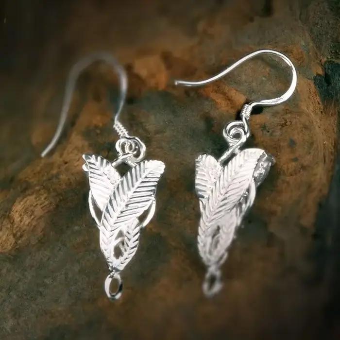 Arwen Evenstar-Boucles d'oreilles en argent regardé S925 pour femme, Elfstone Eellers ar Aragorn Galadriel, Elfes Princess Crystal Movie Jewelry