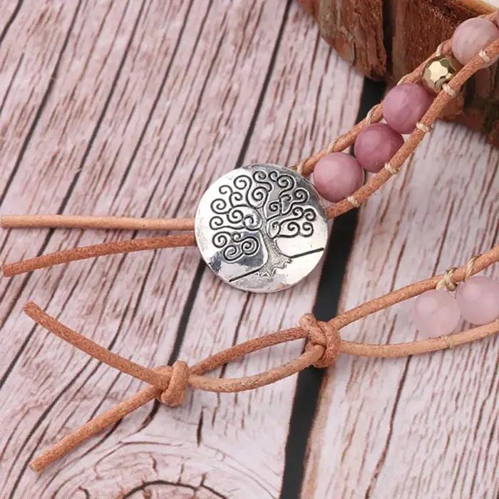 Bracelet en Pierre Naturelle Quartz Rose pour Femme