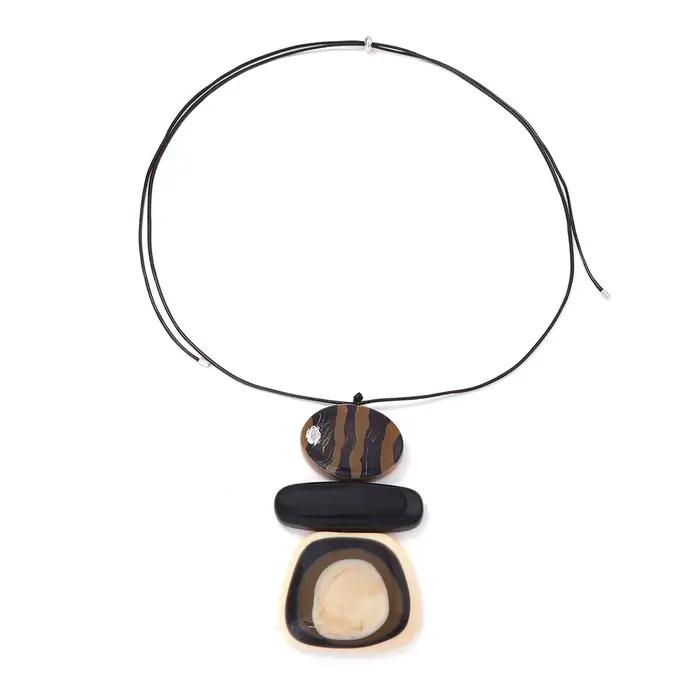 Collier pendentif géométrique en résine style ethnique vintage doré pour femmes occasions spéciales