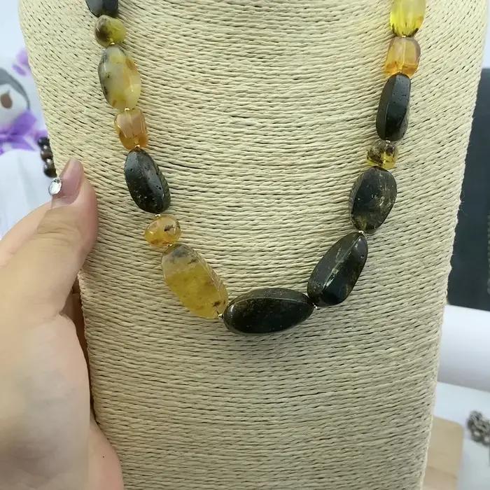 Collier d'ambre de la Baltique naturel fait à la main pour unisexe classique occasions spéciales cadeau de fête unique