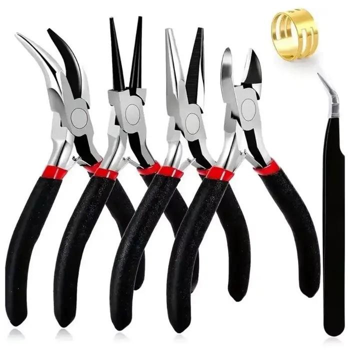 Paquet de 4 pinces à bijoux, Kit d'outils pour la fabrication de bijoux avec pince à nez aiguille/pi