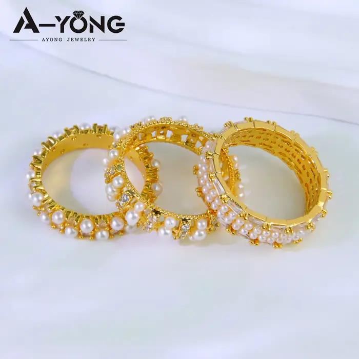 Bague de cocktail en zircon italien plaquée or 21 carats pour femmes, idéale pour les événements festifs et les occasions spéciales
