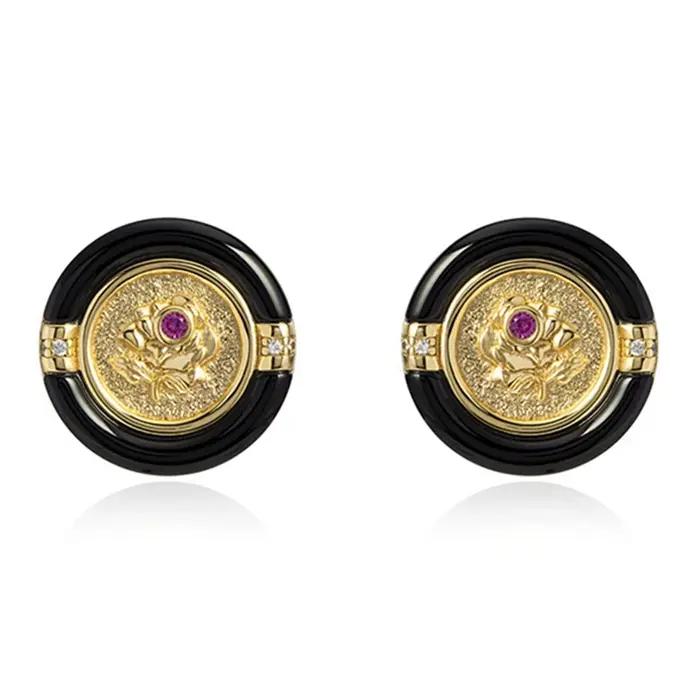 Boucles d'oreilles vintage en argent sterling 925 serties d'agate pour femmes, bijoux fin pour soirées et occasions spéciales