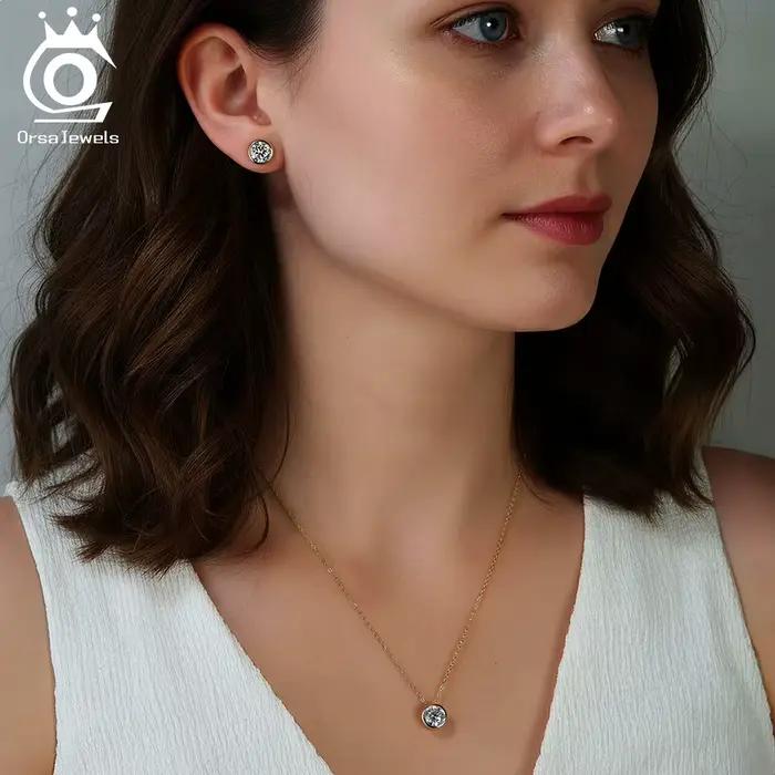 ORSA JEWELS – collier élégant en diamant Moissanite de couleur D pour femmes