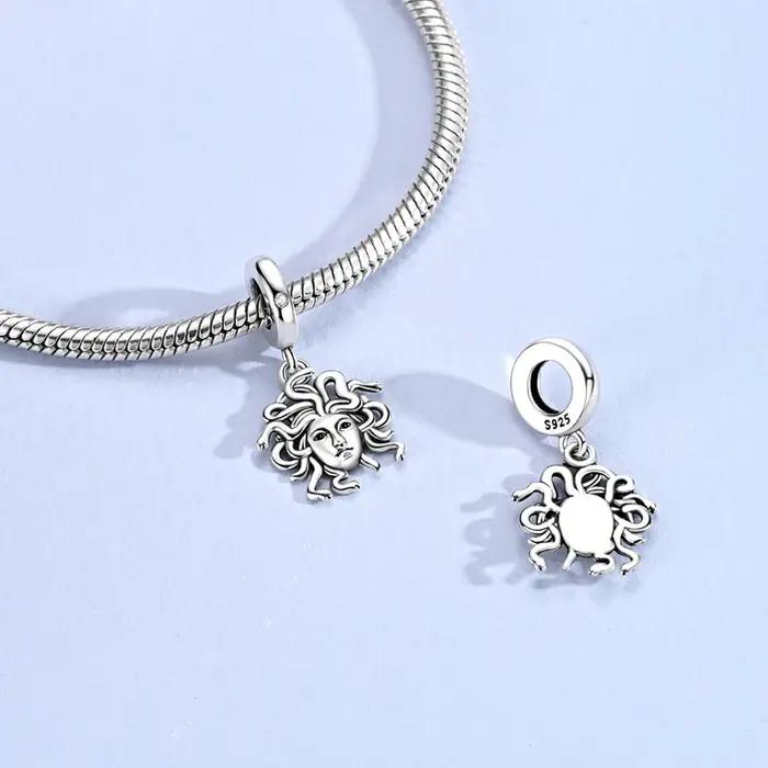 Breloques Méduse en Argent Sterling 925 perles zirconium cadeau bijoux femmes occassions spéciales