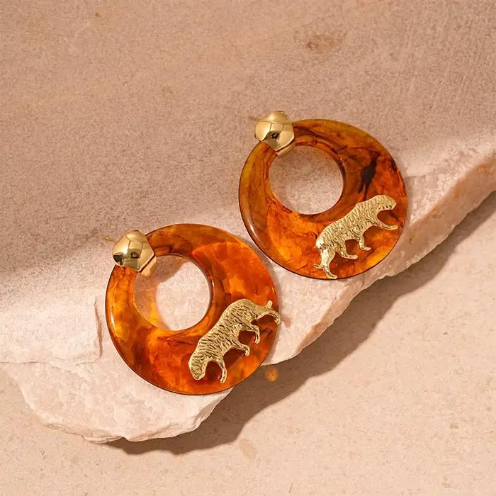 Bague Maillard Vintage incrustée de léopard et de tigre