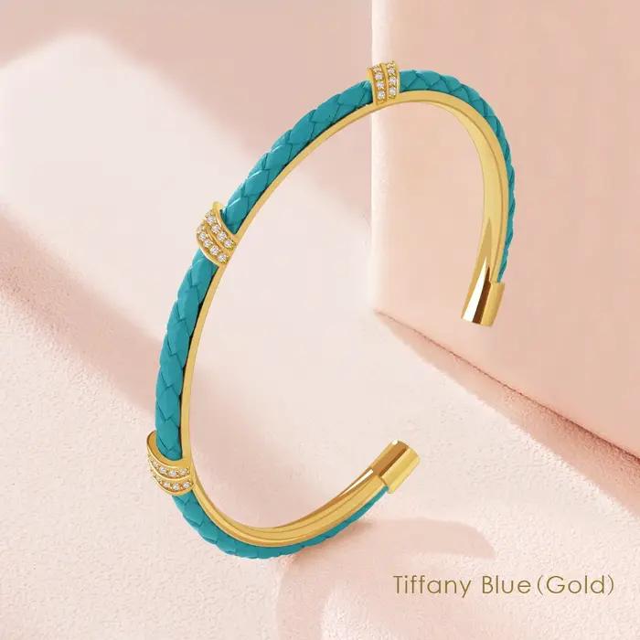 MOONLIGHT – Bracelet manchette en Zircon cubique pour femmes, Design classique, breloque réglable, e