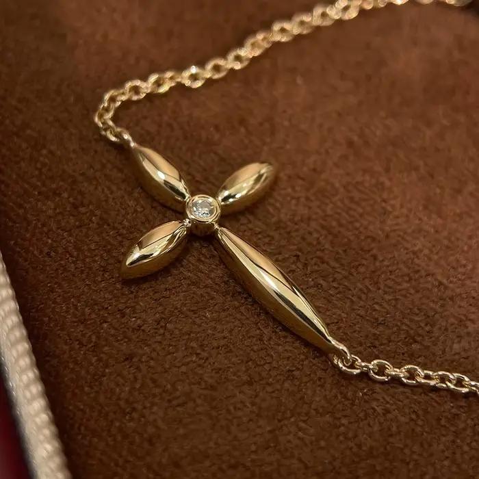 Bracelet croix en argent sterling 925 pour femme