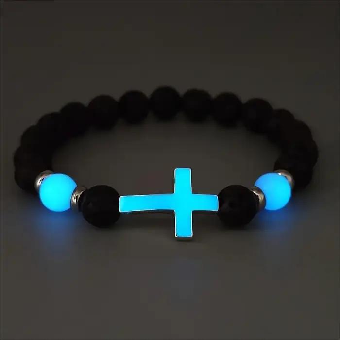 Bracelet vintage en pierre constante scintillant dans le noir avec breloque lumineuse multicolore pour homme et femme occasions spéciales
