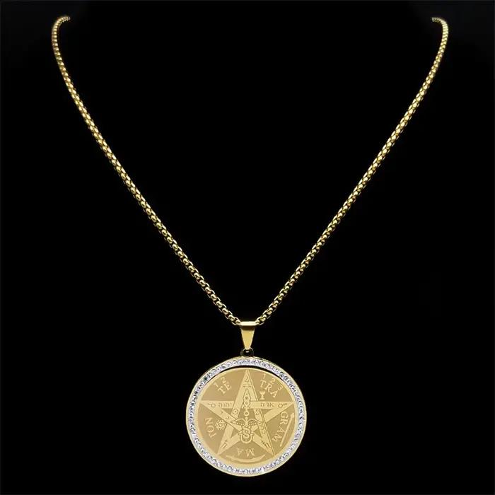 Collier amulette pentagrammaton pour femmes et hommes