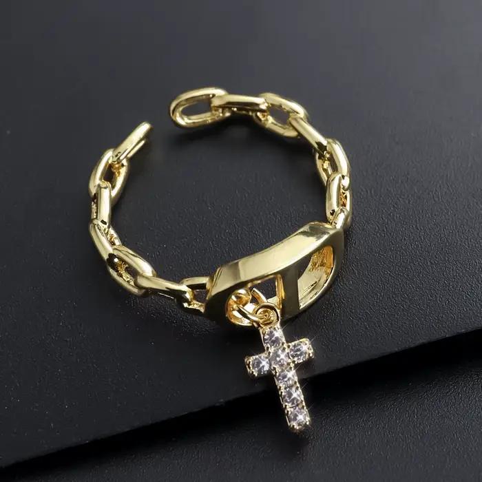 Bague en pierre ajustable Lush Glam design étoile diamant lettre CD élégante pour femme pour les occasions spéciales et le quotidien