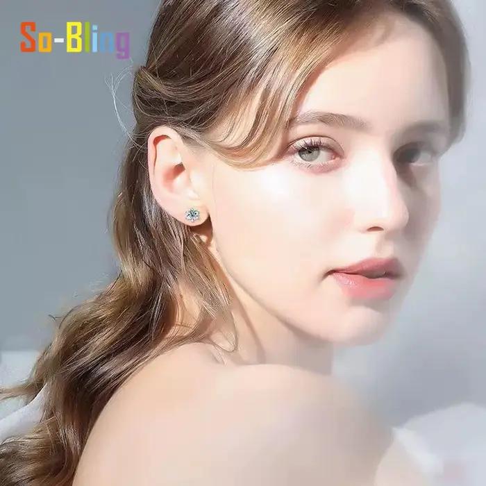 So-Bling 925 boucles d'oreilles en argent Sterling pour femmes élégant Fine Zircon boucle d'oreille mariée mariage fiançailles à la mode flocon de neige bijoux