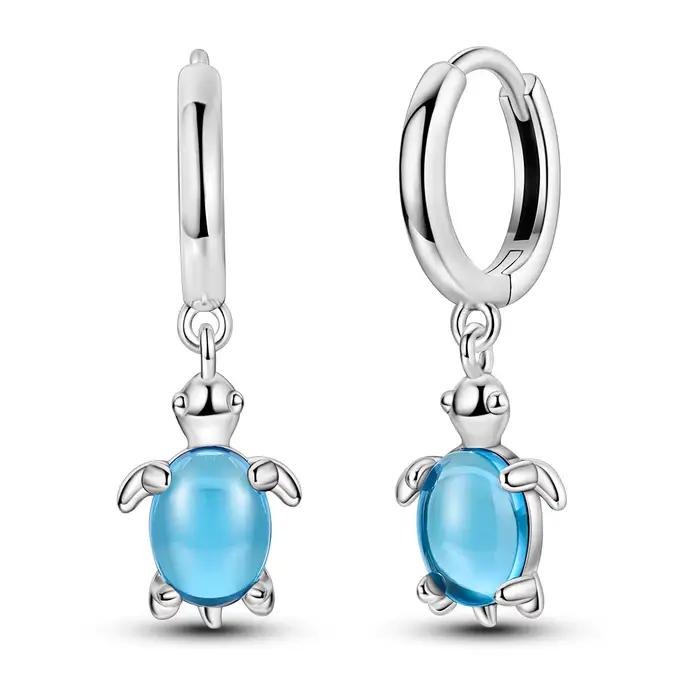 Boucles d'oreilles tortue de mer pour femmes, en argent Sterling 925, bijoux à la mode pour fête, ma