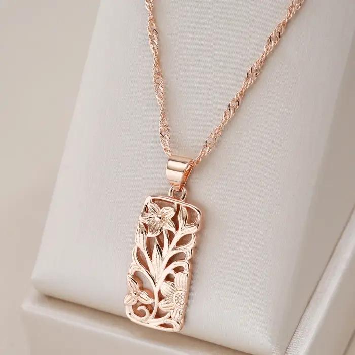 Collier Vintage avec pendentif en forme de fleur pour femmes