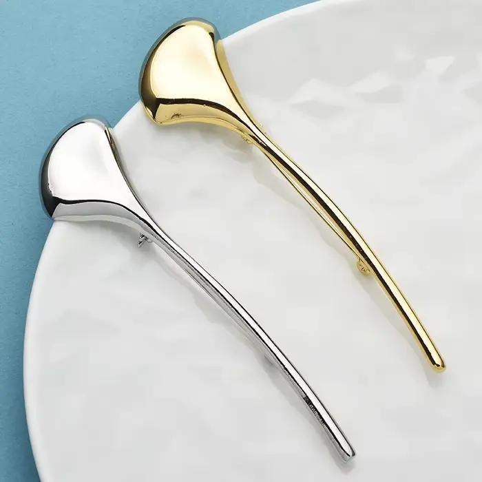 Wuli & baby – broches élégantes en forme de feuille de Ginkgo pour femmes, unisexe, 2 couleurs, en métal, plantes minimalistes, fête, bureau, cadeaux