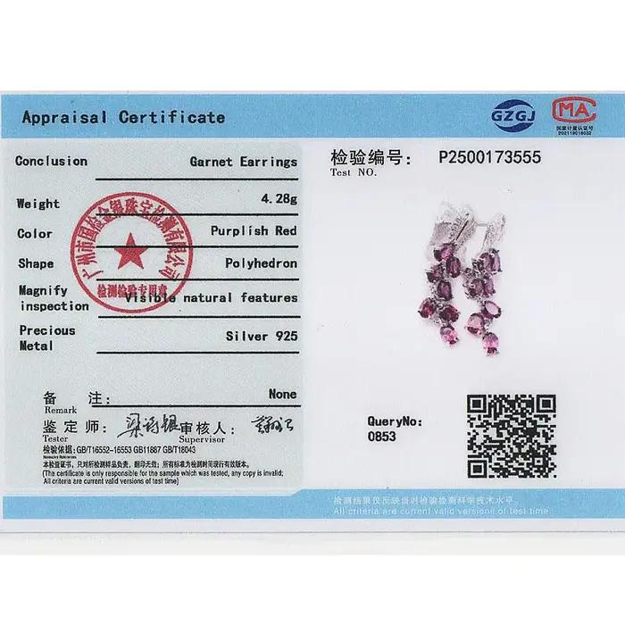 2026, boucles d'oreilles en rhodolite naturel exquises