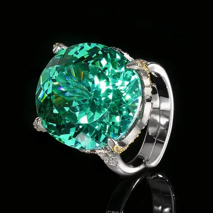 Bague ovale en saphir Tourmaline Paraiba