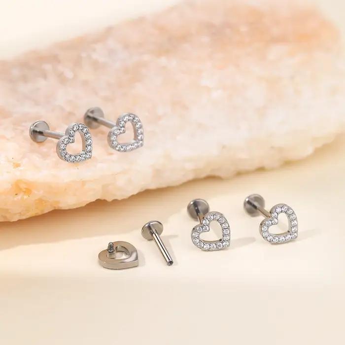 Boucles d'oreilles en titane et Zircon pour femmes