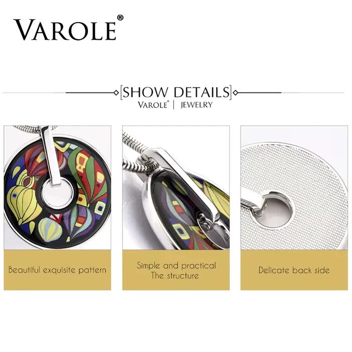 VAROLE – collier classique bohémien pour femmes, ras du cou, chaîne serpent, Style Vintage, pendentifs peints