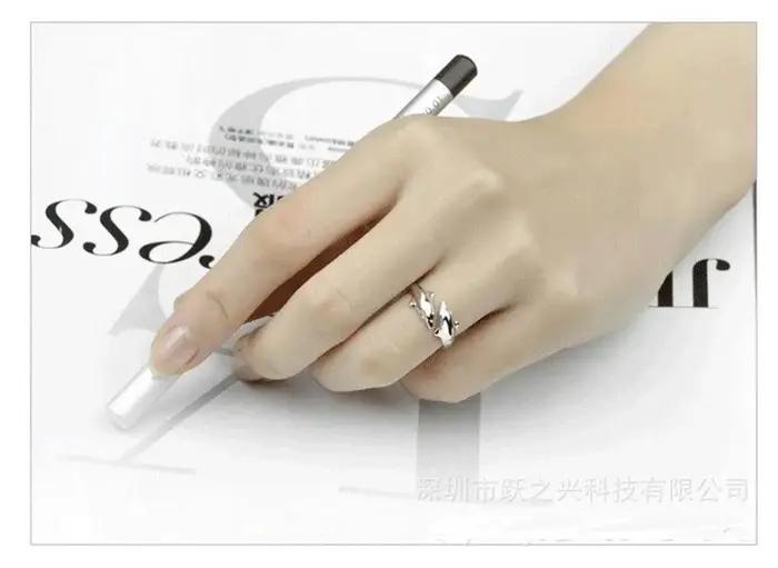 XIYANIKE couleur argent bijoux ouvert heureux Double dauphin amour anneaux pour fête femmes cadeau réglable Bague