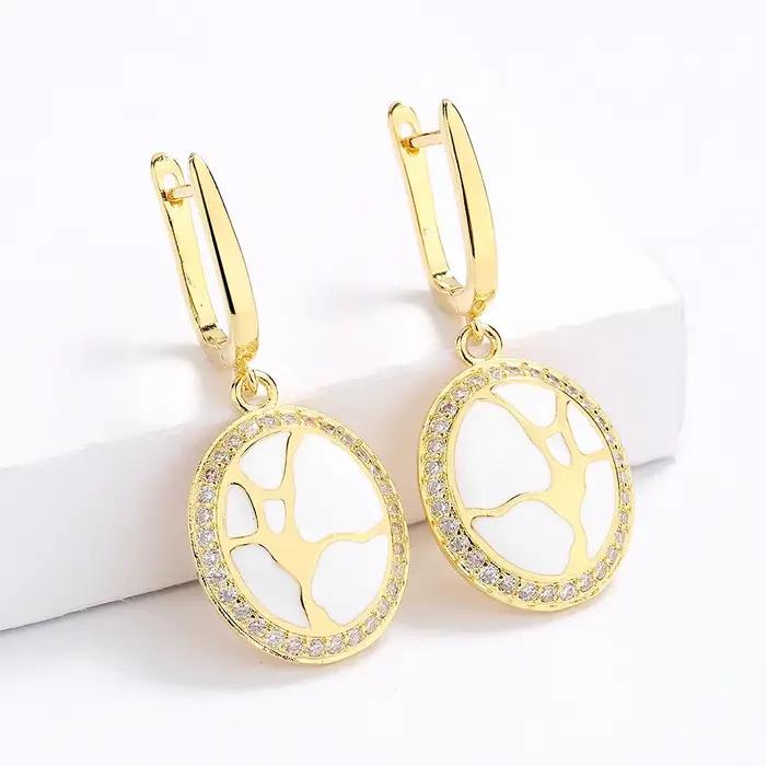 Boucles d'oreilles pendantes plaquées argent 925 pour femmes
