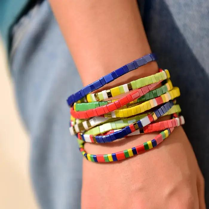 Mode Boho Bracelet pour femmes filles verre MIYUKI Tila perles
