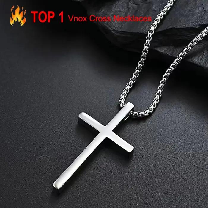 Collier croix Vnox pour hommes et femmes