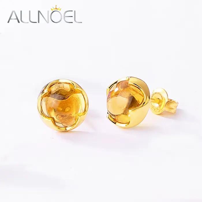 ALLNOEL-Boucles d'oreilles à tige en argent regardé 925 pour femme, pierres précieuses colorées, style bonbon, papeterie Alanding Yst, cadeau de grenat pour les travailleurs, bijoux