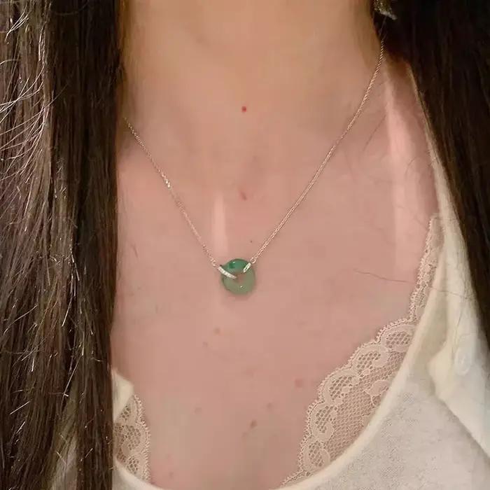 Nouveau collier à anneaux entrelacés de style chinois pour femme