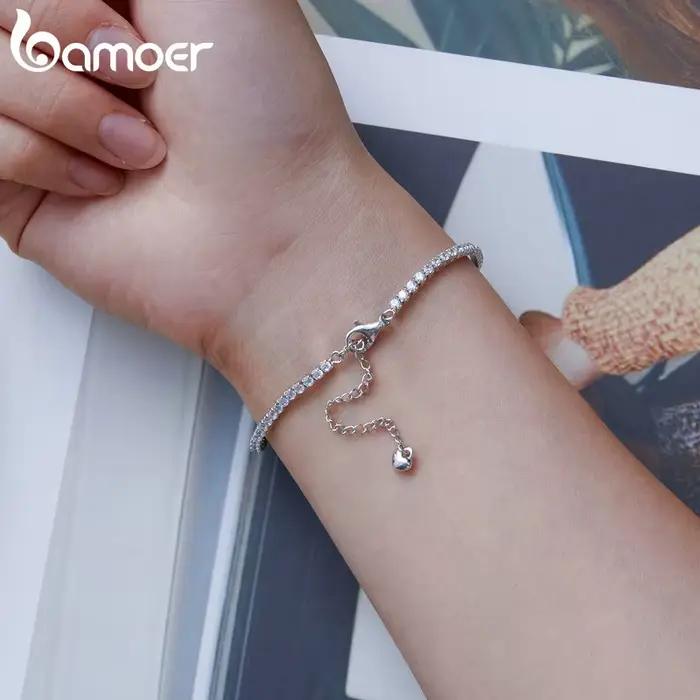Bamoer – Bracelet de Tennis en argent Sterling 925