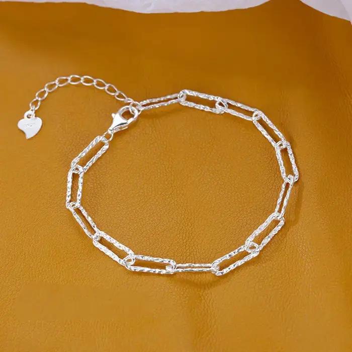 Bracelets ciel étoilé scintillant en argent Sterling 925 pour femmes et filles, chaîne Double couche