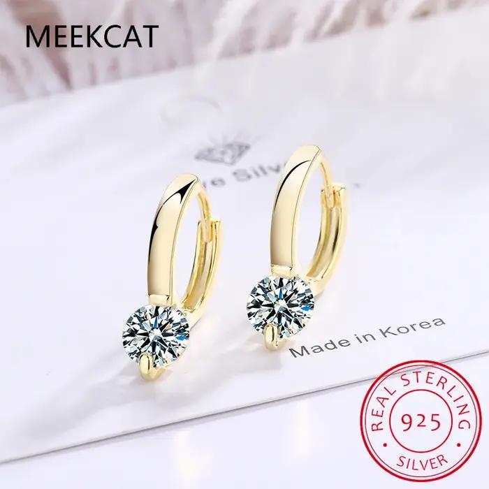 Ane1ct-Boucles d'Oreilles D Moissanite pour Femme et Fille