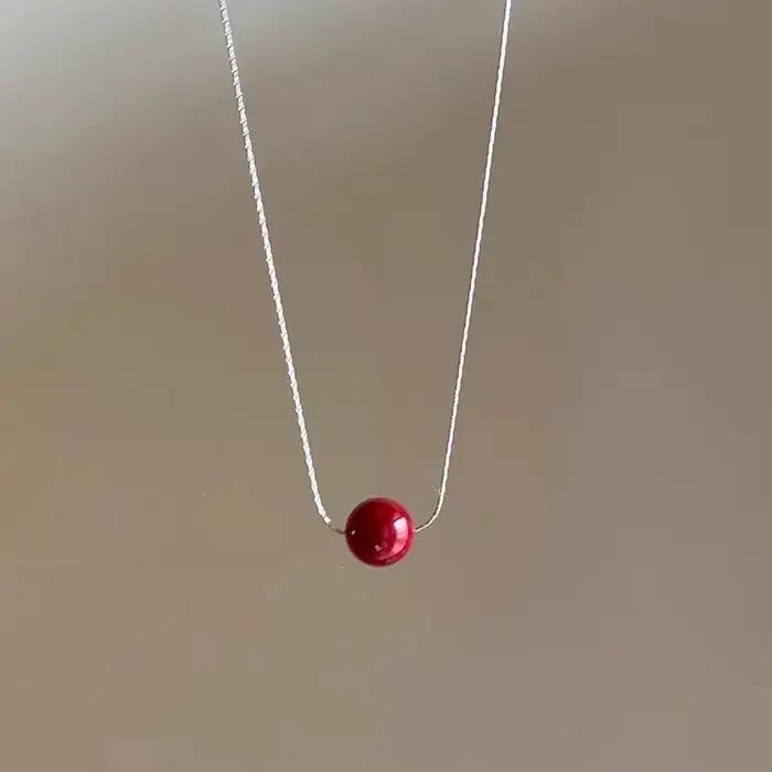 Colliers pendentifs grenade rouge 2025 pour femmes, collier chaîne de clavicule avec breloque fruit