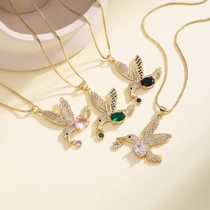 Nidin – collier colibris pour femmes et filles