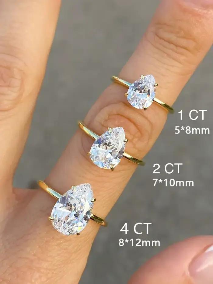 Bague en argent Sterling 925 en Zircon pour femmes