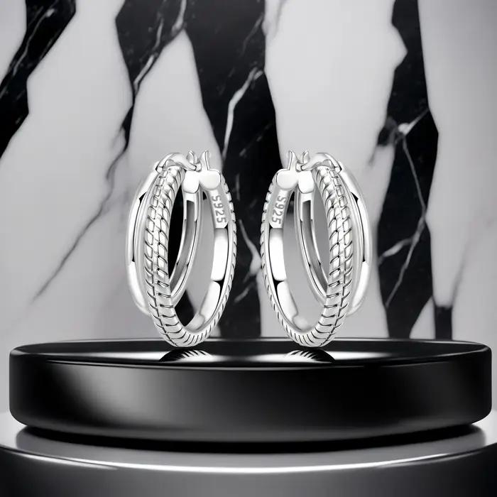Boucles d'oreilles minimalistes en argent Sterling S925 serties de zirconium blanc pour femmes, cadeau d'anniversaire élégant et tendance