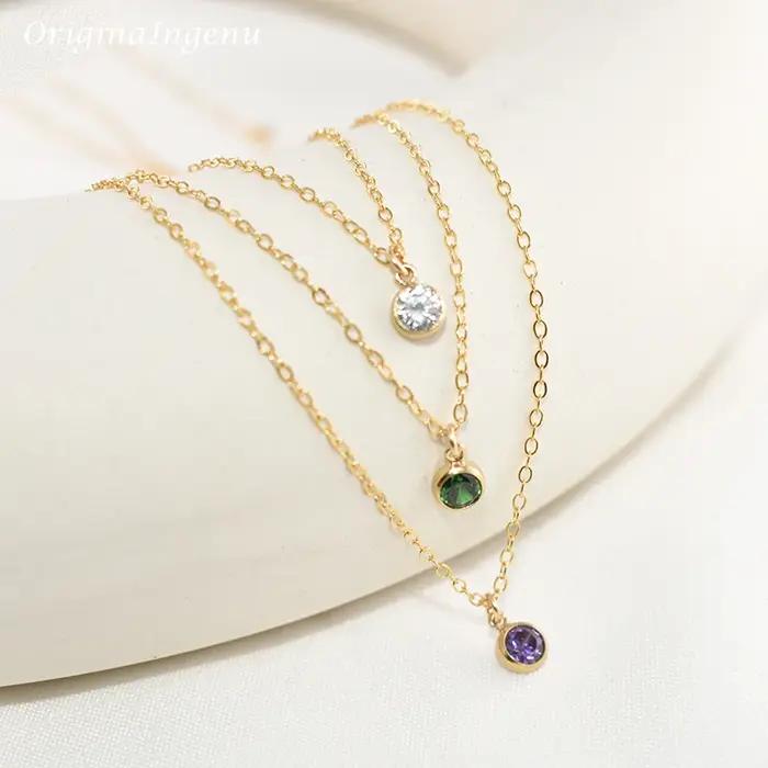 Collier en or 14K pour femmes, fait à la main, ras du cou, chaîne, style Boho