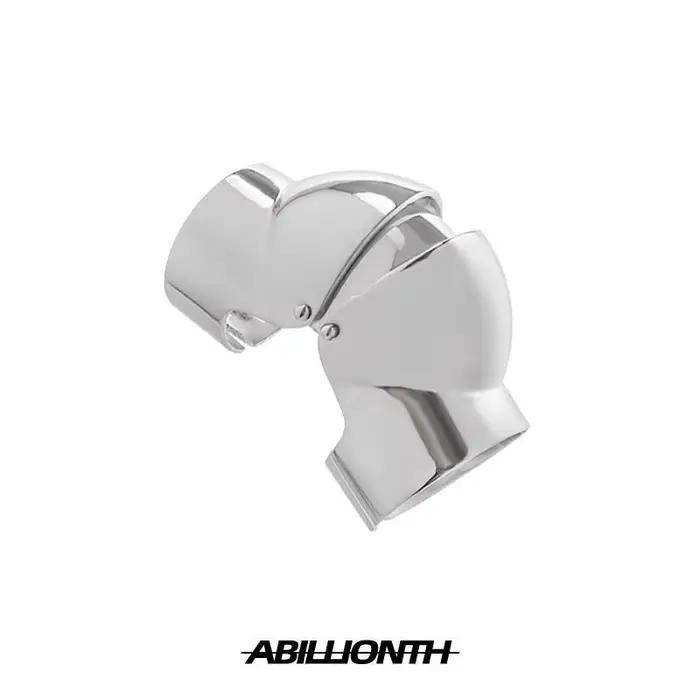 Conception de bague en argent pur avec joint de doigt d'index d'armure, bague haut de gamme et réglable pour hommes Ins