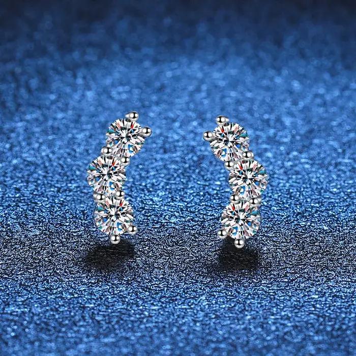 EUREKA D VVS1 boucles d'oreilles Moissanite complètes pour femmes classique à la mode fête usage quotidien certifié GRA